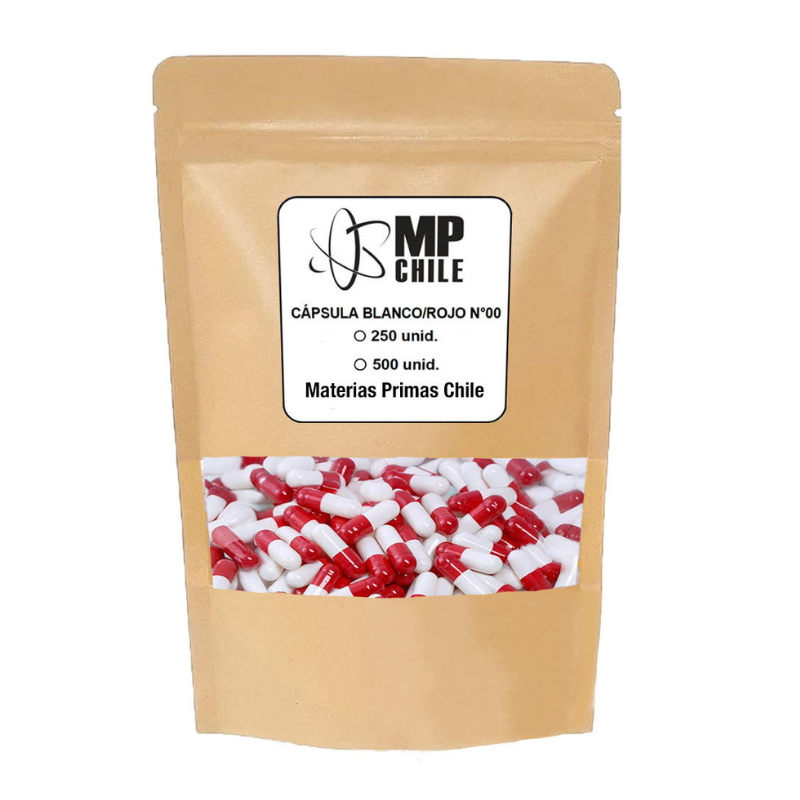 ✨ Pack 250 Cápsulas Vacías N° 00 Blanco con Rojo | Gelatina