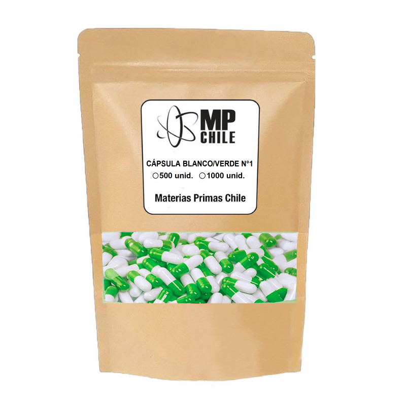 Pack 1000 Cápsulas Vacías Tamaño 1 – Bicolor Blanco con Verde